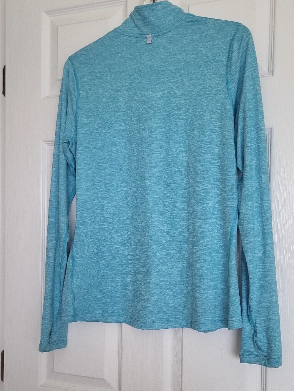 NWOT Nike DriFit Womens Running Heather Aqua Quarter-Zip Performance Top